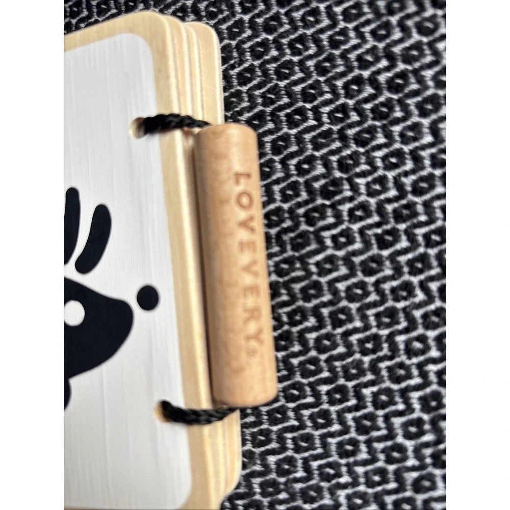 Lovevery Wooden High Contrast Animal Board Book Used From Looker Kit Black White
